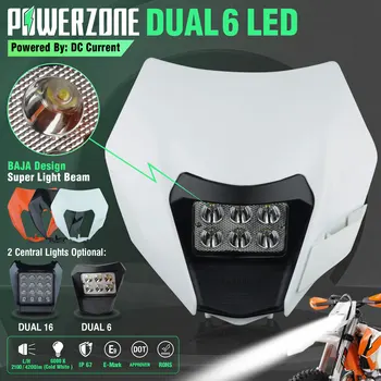 PowerZone motorno kolo LED Žarometi Žaromet, Vodja Svetlobe Supermoto Oklep Za KTM EXC SXF MX Umazanijo Kolo Enduro Sprednji Žarometi