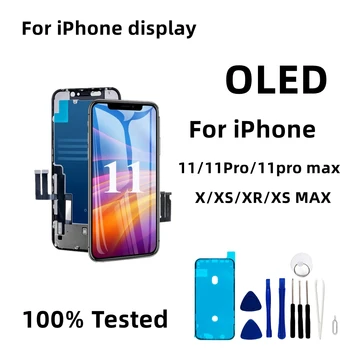 NOV Zaslon OLED Za iPhone X XR XS MAX 11 12 MAX PRO LCD-Zaslon Podporo 3D Dotik Velja Za iPhone 7 8 Plus X XS 11 Incell Melišča