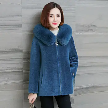 Zimske Ženske Hladno, nanos na Vrh Urad Dama Jopiči za Oblačila Naravnih Pravi Fur Coats T102