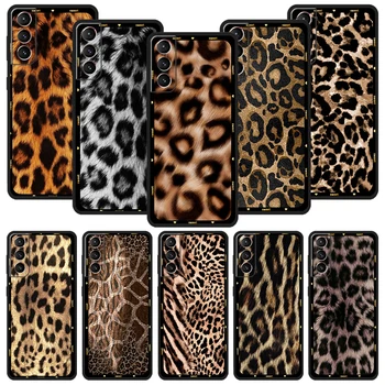 Živali Leopard Tiskanja Črn Telefon, Ohišje za Samsung Galaxy S21 S22 S23 Ultra S20 FE S10 Plus, Lite S10E S8 S9 + Silikonski Pokrov