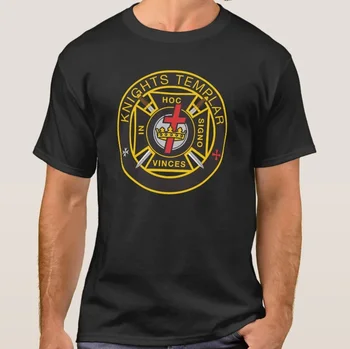 Srednjeveški Križarskih Vitezov Templjarjev Vojaške Commandery T-Shirt 100% Bombaž O-Vratu Poletje Kratek Rokav Priložnostne Mens T-shirt