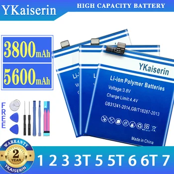 YKaiserin Baterija Za OnePlus 1+ En Plus 1 2 3 3T 5 5T 6 6T 7 BLP 571 597 613 633 637 657 685 Telefon Baterije