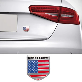 5x5cm Aluminija Simbol Za ZDA Zastavo značko Za BMW, Mercedes Audi, Lexus Acura VolvoSide Okras avto nalepke
