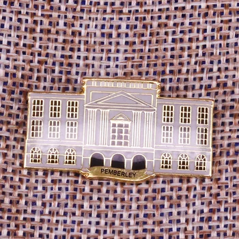 Pemberley emajl pin lepo graščino broška Ponos in Poseganja literature nakit arhitekt zatiči knjižni molj darilo srajce accessori
