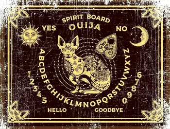 Duh Ouija Board Govorimo Mačka Kovinski Tin Prijavite Ploščo 12