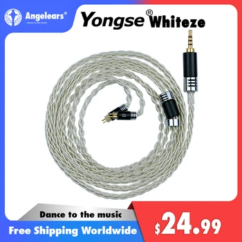 Yongse Whiteze Eno Crystal pobakrena S Srebrno Bilance Slušalke Nadgradnjo Kabel 0.78 MMCX 2.5/4.4 Za IEM S12 Z12 NIČ