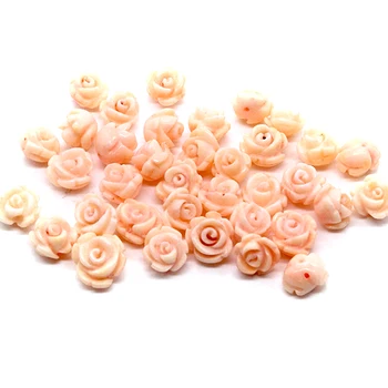 Modni Nakit Koralni Stud Uhani Kroglice Vklesan Rose Cvet Svoboden Kroglice za Ženske DIY Uhan, zaradi Česar Čare Nakit Dodatki