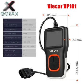 Viecar VP101 Kodo Bralnik OBD2 Analyzer Avto Diagnostiko Avtomobilske Optičnega Read&Jasna napaka koda VP 101 podpora multi-jezikih
